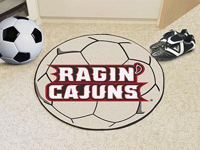Round Indoor Outdoor Rugs NCAA UL-Lafayette Soccer Ball 27" diameter