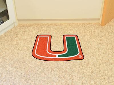 Custom Rugs NCAA University of Miami Mascot Custom Shape Mat