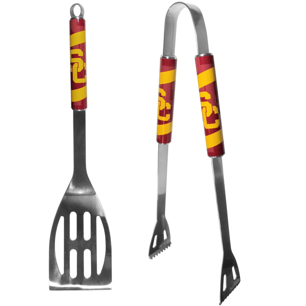 NCAA - USC Trojans 2 pc Steel BBQ Tool Set-Tailgating & BBQ Accessories,BBQ Tools,2 pc Steel Tool Set,College 2 pc Steel Tool Set-JadeMoghul Inc.