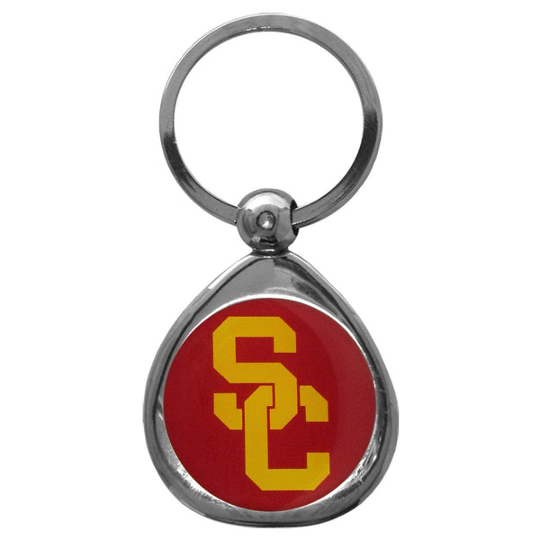 NCAA - USC Trojans Chrome Key Chain-Key Chains,Chrome Key Chains,College Chrome Key Chains-JadeMoghul Inc.