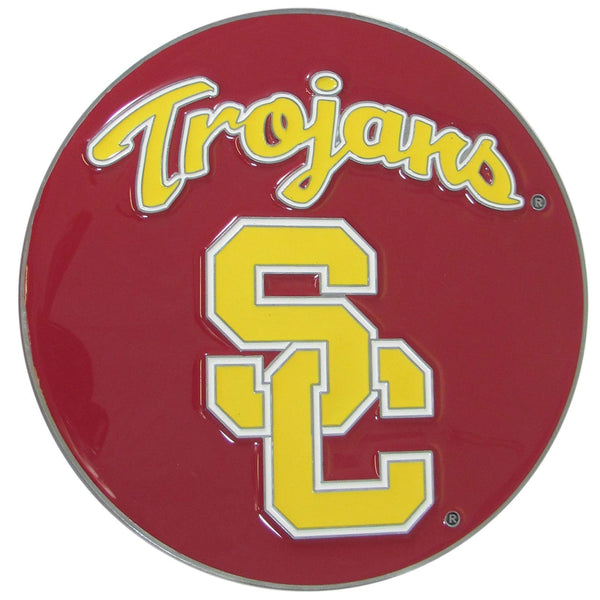 NCAA - USC Trojans Hitch Cover Class II and Class III Metal Plugs-Automotive Accessories,Hitch Covers,Cast Metal Hitch Covers Class II & III,College Cast Metal Hitch Covers Class II & III-JadeMoghul Inc.