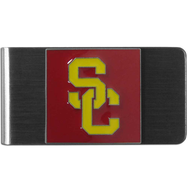 NCAA - USC Trojans Steel Money Clip-Wallets & Checkbook Covers,Money Clips,Steel Money Clips,College Steel Money Clips-JadeMoghul Inc.