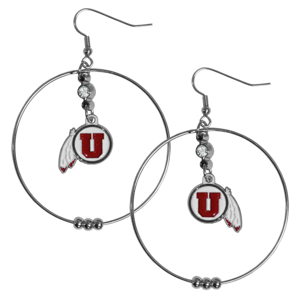 NCAA - Utah Utes 2 Inch Hoop Earrings-Jewelry & Accessories,Earrings,2 inch Hoop Earrings,College Hoop Earrings-JadeMoghul Inc.