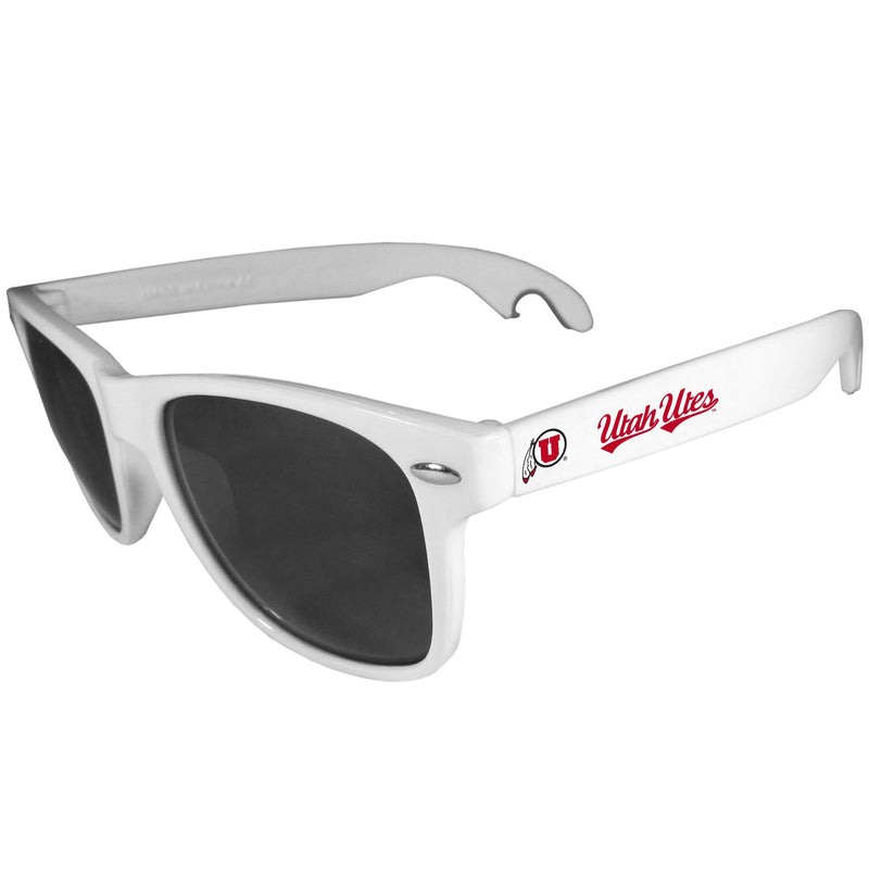 NCAA - Utah Utes Beachfarer Bottle Opener Sunglasses, White-Sunglasses, Eyewear & Accessories,College Eyewear,Utah Utes Eyewear-JadeMoghul Inc.