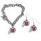 NCAA - Utah Utes Chain Bracelet and Dangle Earring Set-Jewelry & Accessories,College Jewelry,Utah Utes Jewelry-JadeMoghul Inc.