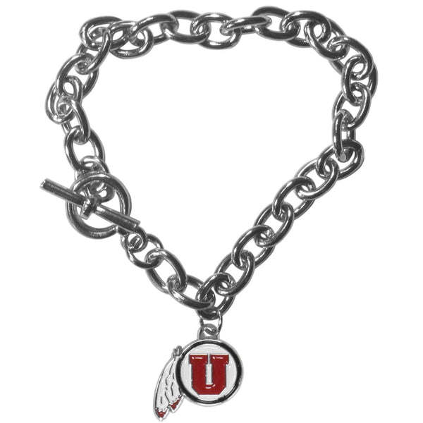 NCAA - Utah Utes Charm Chain Bracelet-Jewelry & Accessories,Bracelets,Charm Chain Bracelets,College Charm Chain Bracelets-JadeMoghul Inc.