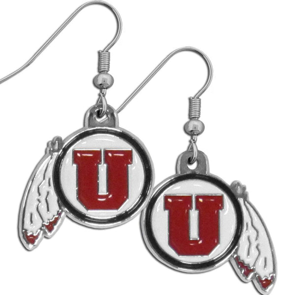 NCAA - Utah Utes Chrome Dangle Earrings-Jewelry & Accessories,Earrings,Dangle Earrings,Dangle Earrings,College Dangle Earrings-JadeMoghul Inc.