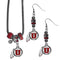 NCAA - Utah Utes Euro Bead Earrings and Necklace Set-Jewelry & Accessories,College Jewelry,Utah Utes Jewelry-JadeMoghul Inc.
