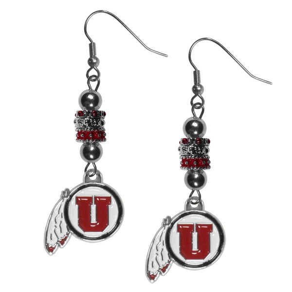 NCAA - Utah Utes Euro Bead Earrings-Jewelry & Accessories,Earrings,Euro Bead Earrings,College Euro Bead Earrings-JadeMoghul Inc.