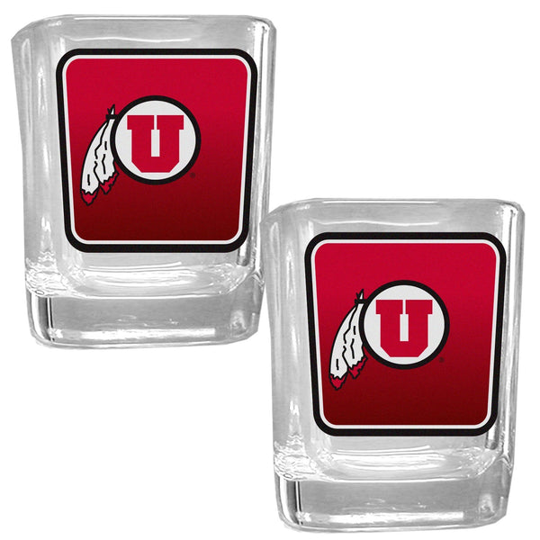 NCAA - Utah Utes Square Glass Shot Glass Set-Beverage Ware,Shot Glass,Graphic Shot Glass,College Graphic Shot Glass,-JadeMoghul Inc.