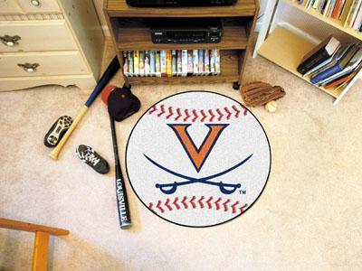 Round Area Rugs NCAA Virginia Baseball Mat 27" diameter