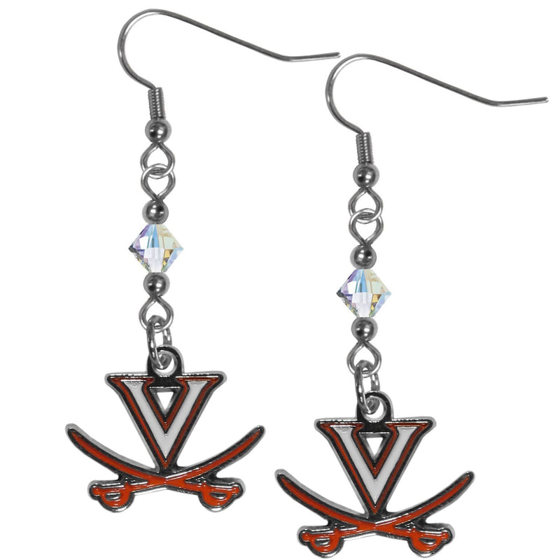 NCAA - Virginia Cavaliers Crystal Dangle Earrings-Jewelry & Accessories,Earrings,Crystal Dangle Earrings,College Crystal Earrings-JadeMoghul Inc.