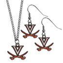 NCAA - Virginia Cavaliers Dangle Earrings and Chain Necklace Set-Jewelry & Accessories,Jewelry Sets,Dangle Earrings & Chain Necklace-JadeMoghul Inc.