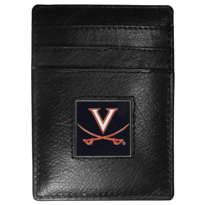 NCAA - Virginia Cavaliers Leather Money Clip/Cardholder Packaged in Gift Box-Wallets & Checkbook Covers,Money Clip/Cardholders,Gift Box Packaging,College Money Clip/Cardholders-JadeMoghul Inc.