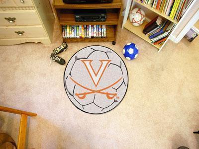 Round Indoor Outdoor Rugs NCAA Virginia Soccer Ball 27" diameter