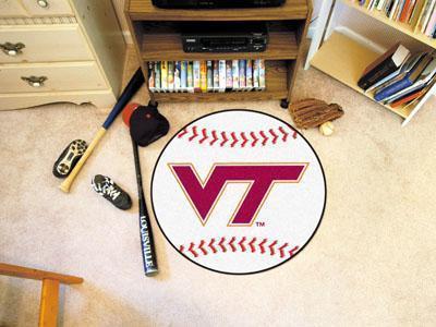 Round Rugs NCAA Virginia Tech Baseball Mat 27" diameter