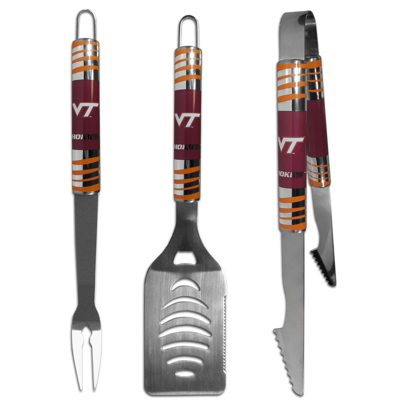 NCAA - Virginia Tech Hokies 3 pc Tailgater BBQ Set-Tailgating & BBQ Accessories,BBQ Tools,3 pc Tailgater Tool Set,College 3 pc Tailgater Tool Set-JadeMoghul Inc.