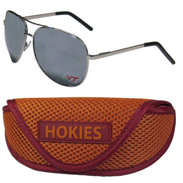 NCAA - Virginia Tech Hokies Aviator Sunglasses and Sports Case-Sunglasses, Eyewear & Accessories,Sunglass & Accessory Sets,Aviator Sunglasses & Sport Case,College Aviator Sunglasses Sunglasses & Sport Case-JadeMoghul Inc.