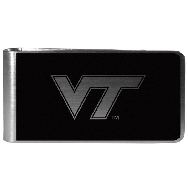 NCAA - Virginia Tech Hokies Black and Steel Money Clip-Wallets & Checkbook Covers,College Wallets,Virginia Tech Hokies Wallets-JadeMoghul Inc.
