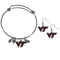NCAA - Virginia Tech Hokies Dangle Earrings and Charm Bangle Bracelet Set-Jewelry & Accessories,College Jewelry,Virginia Tech Hokies Jewelry-JadeMoghul Inc.