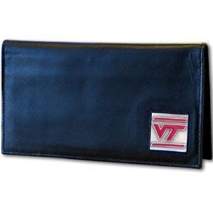 NCAA - Virginia Tech Hokies Deluxe Leather Checkbook Cover-Wallets & Checkbook Covers,Checkbook Covers,Wallet Checkbook Covers,Window Box Packaging,College Wallet Checkbook Covers-JadeMoghul Inc.