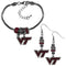 NCAA - Virginia Tech Hokies Euro Bead Earrings and Bracelet Set-Jewelry & Accessories,College Jewelry,Virginia Tech Hokies Jewelry-JadeMoghul Inc.