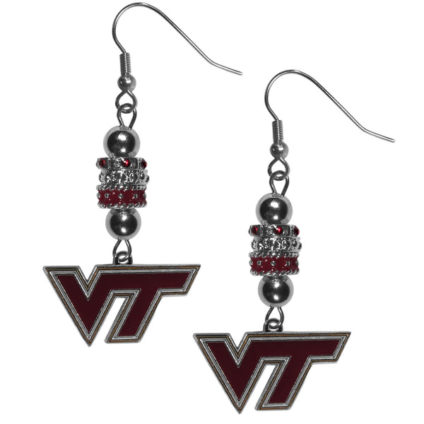 NCAA - Virginia Tech Hokies Euro Bead Earrings-Jewelry & Accessories,Earrings,Euro Bead Earrings,College Euro Bead Earrings-JadeMoghul Inc.