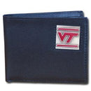 NCAA - Virginia Tech Hokies Leather Bi-fold Wallet Packaged in Gift Box-Wallets & Checkbook Covers,Bi-fold Wallets,Gift Box Packaging,College Bi-fold Wallets-JadeMoghul Inc.
