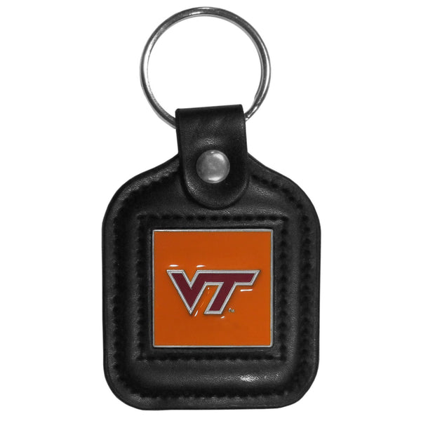 NCAA - Virginia Tech Hokies Square Leatherette Key Chain-Key Chains,Leatherette Key Chains,College Leatherette Key Chains-JadeMoghul Inc.