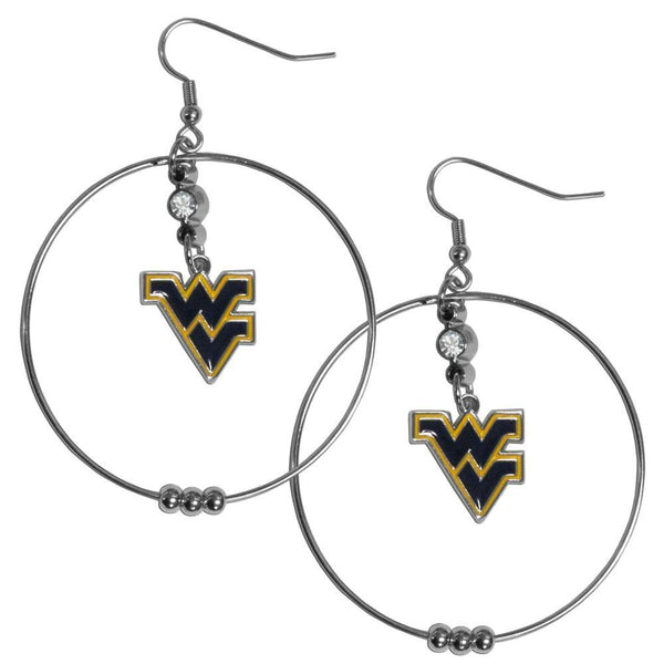 NCAA - W. Virginia Mountaineers 2 Inch Hoop Earrings-Jewelry & Accessories,Earrings,2 inch Hoop Earrings,College Hoop Earrings-JadeMoghul Inc.