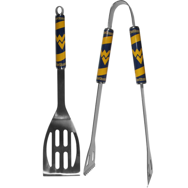 NCAA - W. Virginia Mountaineers 2 pc Steel BBQ Tool Set-Tailgating & BBQ Accessories,BBQ Tools,2 pc Steel Tool Set,College 2 pc Steel Tool Set-JadeMoghul Inc.