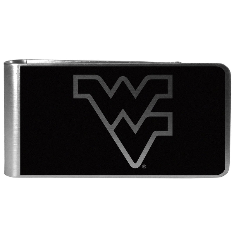 NCAA - W. Virginia Mountaineers Black and Steel Money Clip-Wallets & Checkbook Covers,Money Clips,Black and Steel Money Clips,College Black and Steel Money Clips-JadeMoghul Inc.
