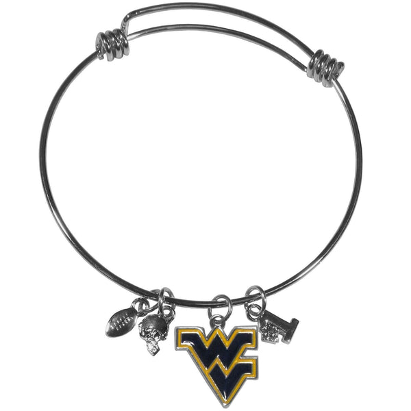 NCAA - W. Virginia Mountaineers Charm Bangle Bracelet-Jewelry & Accessories,Bracelets,Charm Bangle Bracelets,College Charm Bangle Bracelets-JadeMoghul Inc.