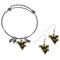 NCAA - W. Virginia Mountaineers Dangle Earrings and Charm Bangle Bracelet Set-Jewelry & Accessories,College Jewelry,W. Virginia Mountaineers Jewelry-JadeMoghul Inc.