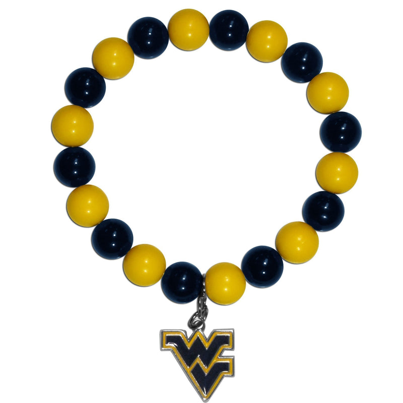 NCAA - W. Virginia Mountaineers Fan Bead Bracelet-Jewelry & Accessories,Bracelets,Fan Bead Bracelets,College Fan Bead Bracelets-JadeMoghul Inc.