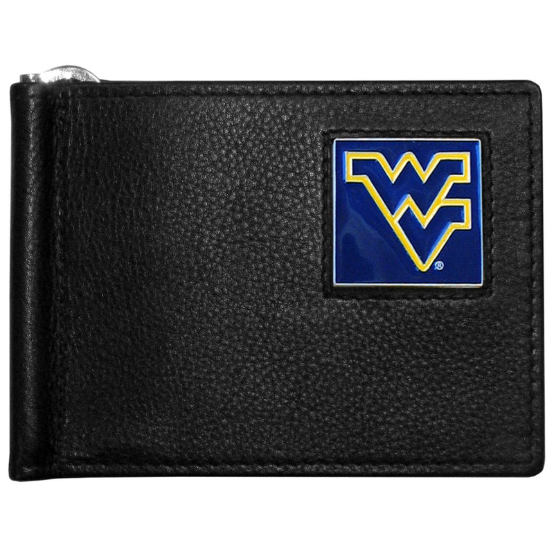 NCAA - W. Virginia Mountaineers Leather Bill Clip Wallet-Wallets & Checkbook Covers,Bill Clip Wallets,College Bill Clip Wallets-JadeMoghul Inc.