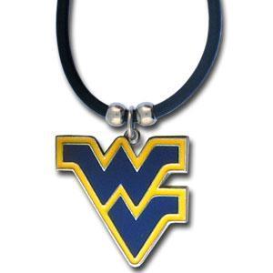 NCAA - W. Virginia Mountaineers Rubber Cord Necklace-Jewelry & Accessories,Necklaces,Cord Necklaces,College Cord Necklaces-JadeMoghul Inc.