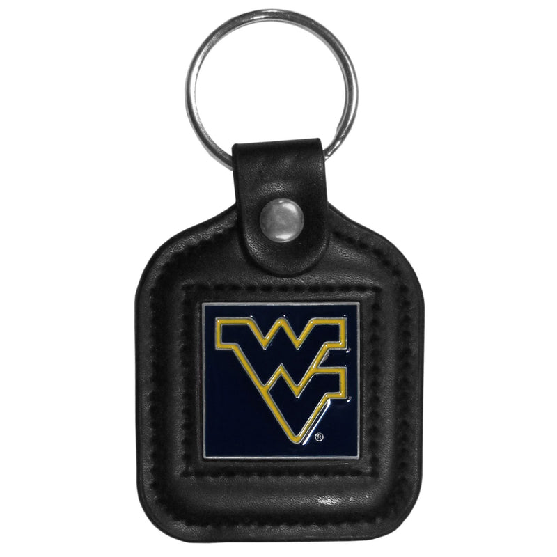 NCAA - W. Virginia Mountaineers Square Leatherette Key Chain-Key Chains,Leatherette Key Chains,College Leatherette Key Chains-JadeMoghul Inc.