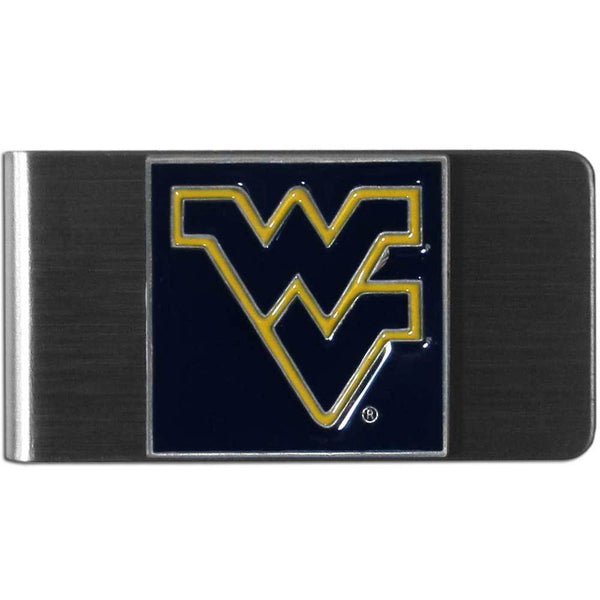 NCAA - W. Virginia Mountaineers Steel Money Clip-Wallets & Checkbook Covers,Money Clips,Steel Money Clips,College Steel Money Clips-JadeMoghul Inc.