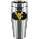 NCAA - W. Virginia Mountaineers Steel Travel Mug-Beverage Ware,Travel Mugs,Steel Travel Mugs w/Handle,College Steel Travel Mugs with Handle-JadeMoghul Inc.