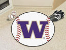 Round Area Rugs NCAA Washington Baseball Mat 27" diameter