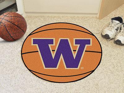 Round Rugs NCAA Washington Basketball Mat 27" diameter