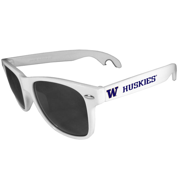NCAA - Washington Huskies Beachfarer Bottle Opener Sunglasses, White-Sunglasses, Eyewear & Accessories,College Eyewear,Washington Huskies Eyewear-JadeMoghul Inc.
