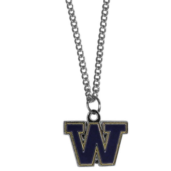 NCAA - Washington Huskies Chain Necklace with Small Charm-Jewelry & Accessories,Necklaces,Chain Necklaces,College Chain Necklaces-JadeMoghul Inc.