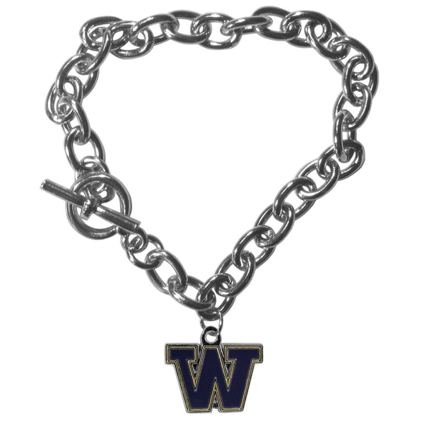 NCAA - Washington Huskies Charm Chain Bracelet-Jewelry & Accessories,Bracelets,Charm Chain Bracelets,College Charm Chain Bracelets-JadeMoghul Inc.