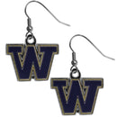 NCAA - Washington Huskies Chrome Dangle Earrings-Jewelry & Accessories,Earrings,Dangle Earrings,Dangle Earrings,College Dangle Earrings-JadeMoghul Inc.