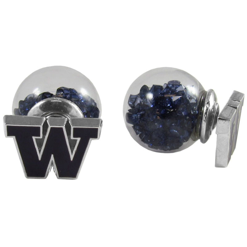 NCAA - Washington Huskies Front/Back Earrings-Jewelry & Accessories,Earrings,Front-Back Earrings,College Front-Back Earrings-JadeMoghul Inc.