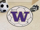 Round Entry Rugs NCAA Washington Soccer Ball 27" diameter