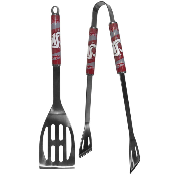 NCAA - Washington St. Cougars 2 pc Steel BBQ Tool Set-Tailgating & BBQ Accessories,BBQ Tools,2 pc Steel Tool Set,College 2 pc Steel Tool Set-JadeMoghul Inc.