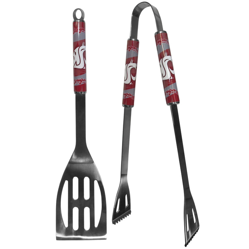 NCAA - Washington St. Cougars 2 pc Steel BBQ Tool Set-Tailgating & BBQ Accessories,BBQ Tools,2 pc Steel Tool Set,College 2 pc Steel Tool Set-JadeMoghul Inc.